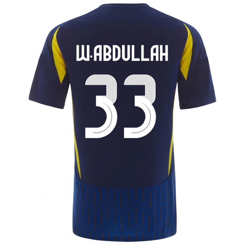 Kandiny Gyermek Waleed Abdullah #33 Kék Sárga Idegenbeli Jersey 2024/25 Mez Póló Ing