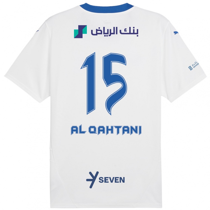 Kandiny Gyermek Mohammed Al-Qahtani #15 Fehér Kék Idegenbeli Jersey 2024/25 Mez Póló Ing