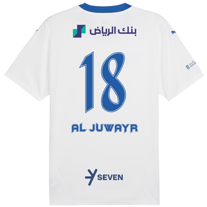 Kandiny Gyermek Musab Al-Juwayr #18 Fehér Kék Idegenbeli Jersey 2024/25 Mez Póló Ing