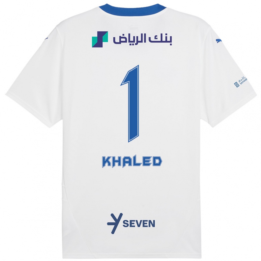 Kandiny Gyermek Nawal Khaled #1 Fehér Kék Idegenbeli Jersey 2024/25 Mez Póló Ing