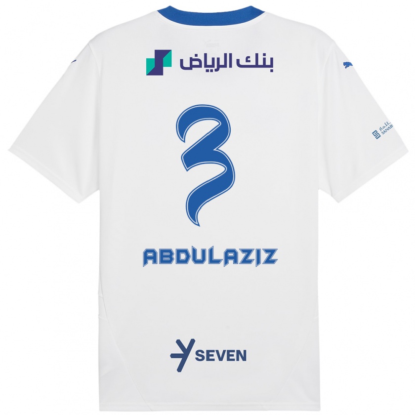 Kandiny Gyermek Al Jawhara Abdulaziz #3 Fehér Kék Idegenbeli Jersey 2024/25 Mez Póló Ing