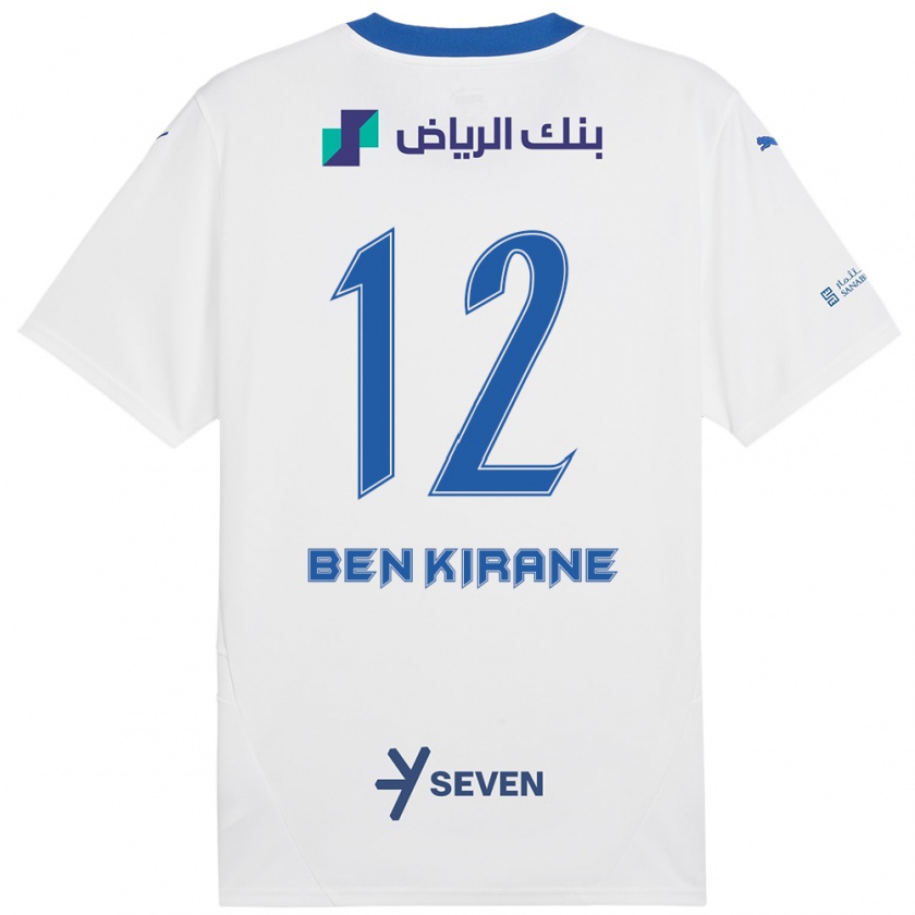 Kandiny Gyermek Mariam Ben Kirane #12 Fehér Kék Idegenbeli Jersey 2024/25 Mez Póló Ing