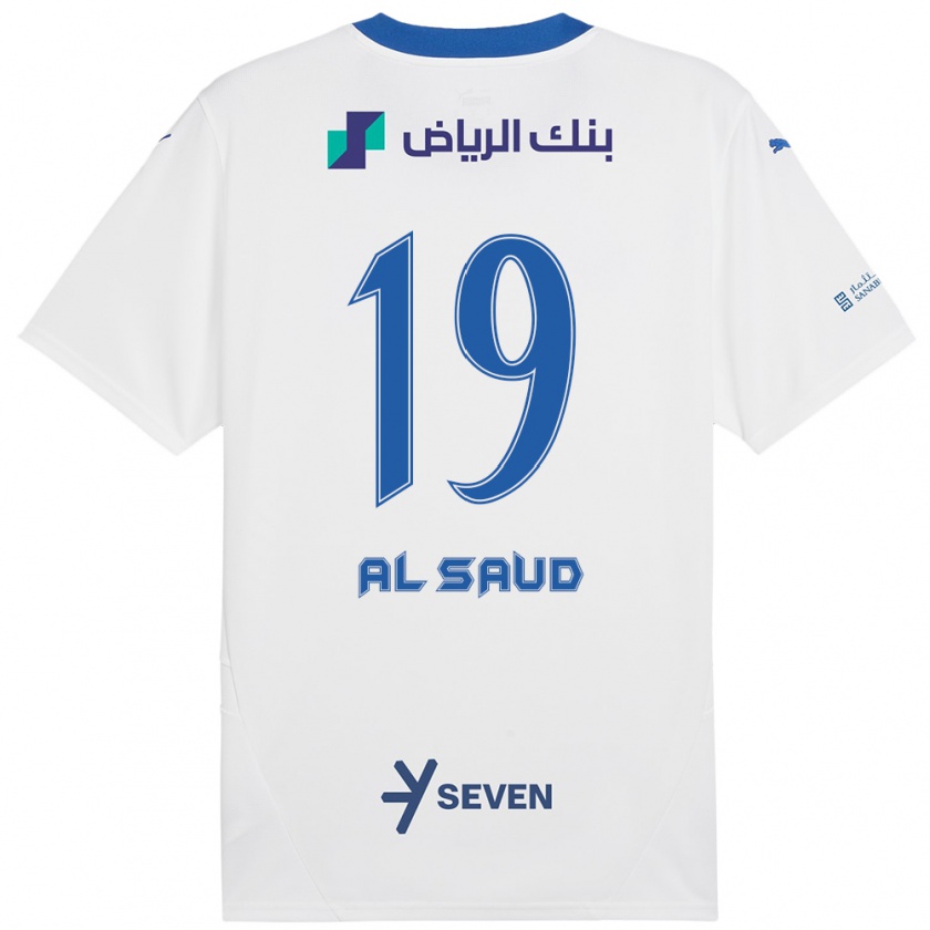 Kandiny Gyermek Manal Al Saud #19 Fehér Kék Idegenbeli Jersey 2024/25 Mez Póló Ing