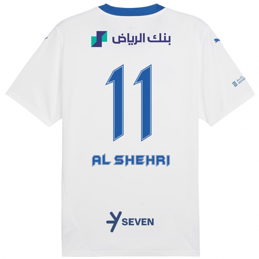 Kandiny Gyermek Saleh Al-Shehri #11 Fehér Kék Idegenbeli Jersey 2024/25 Mez Póló Ing