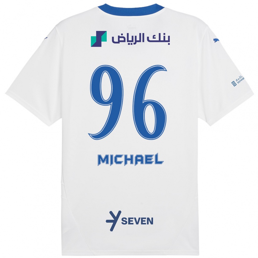 Kandiny Gyermek Michael #96 Fehér Kék Idegenbeli Jersey 2024/25 Mez Póló Ing