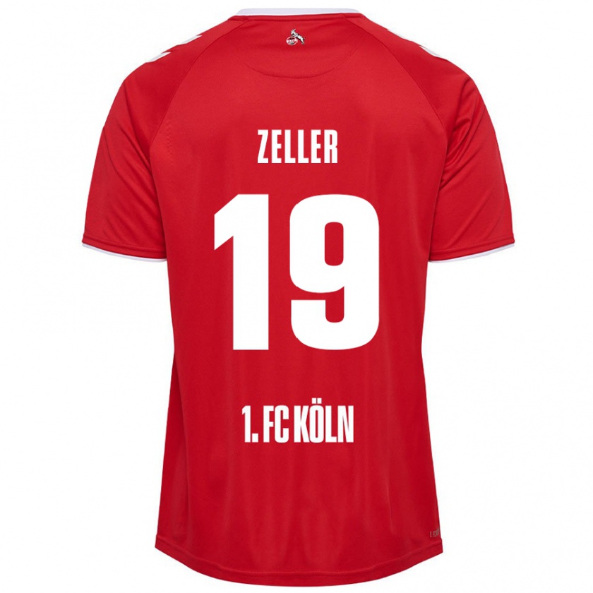 Kandiny Gyermek Dóra Zeller #19 Piros Fehér Idegenbeli Jersey 2024/25 Mez Póló Ing