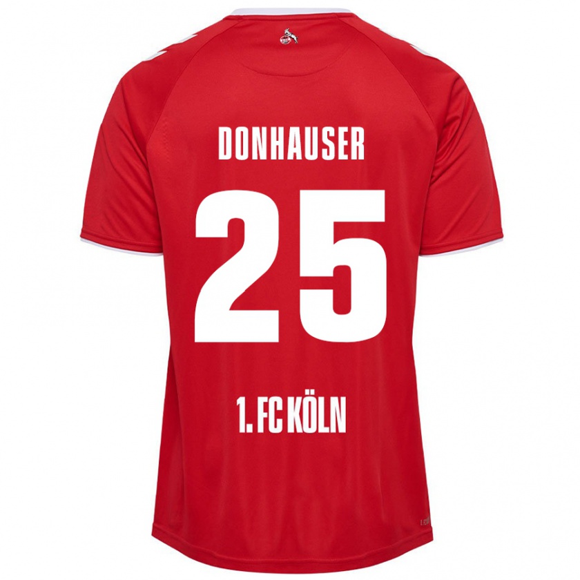 Kandiny Gyermek Laura Donhauser #25 Piros Fehér Idegenbeli Jersey 2024/25 Mez Póló Ing