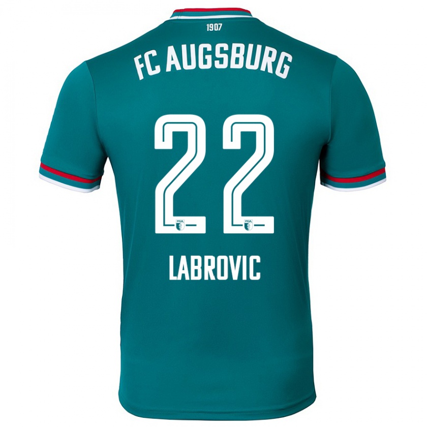 Kandiny Gyermek Nediljko Labrovic #22 Sötétzöld Idegenbeli Jersey 2024/25 Mez Póló Ing