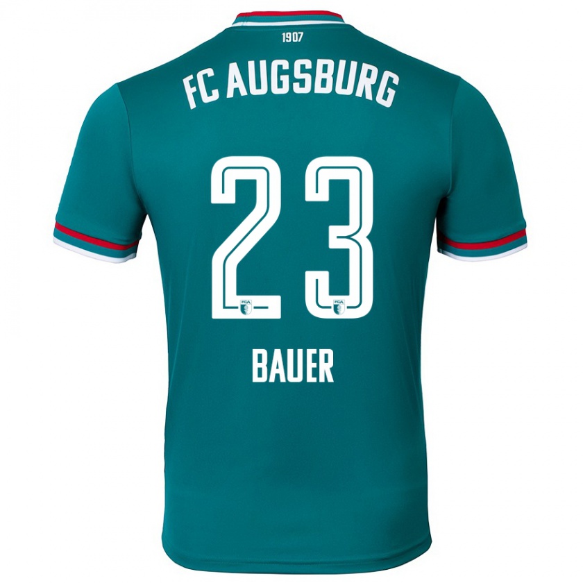 Kandiny Gyermek Maximilian Bauer #23 Sötétzöld Idegenbeli Jersey 2024/25 Mez Póló Ing