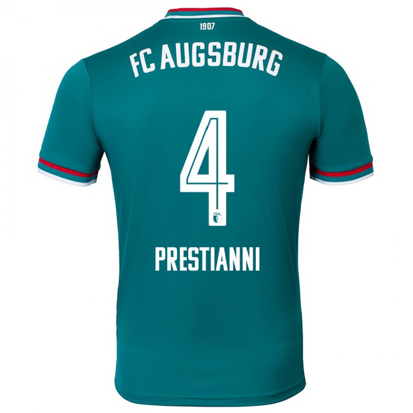 Kandiny Gyermek Luis Prestianni #4 Sötétzöld Idegenbeli Jersey 2024/25 Mez Póló Ing