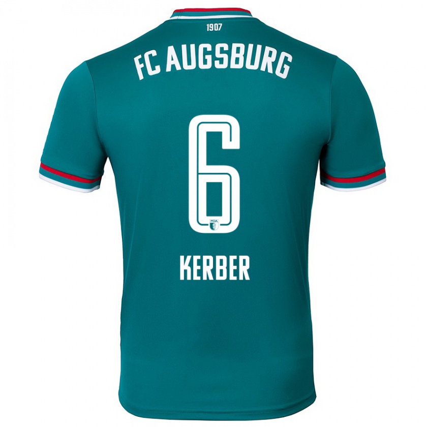 Kandiny Gyermek Luca Kerber #6 Sötétzöld Idegenbeli Jersey 2024/25 Mez Póló Ing