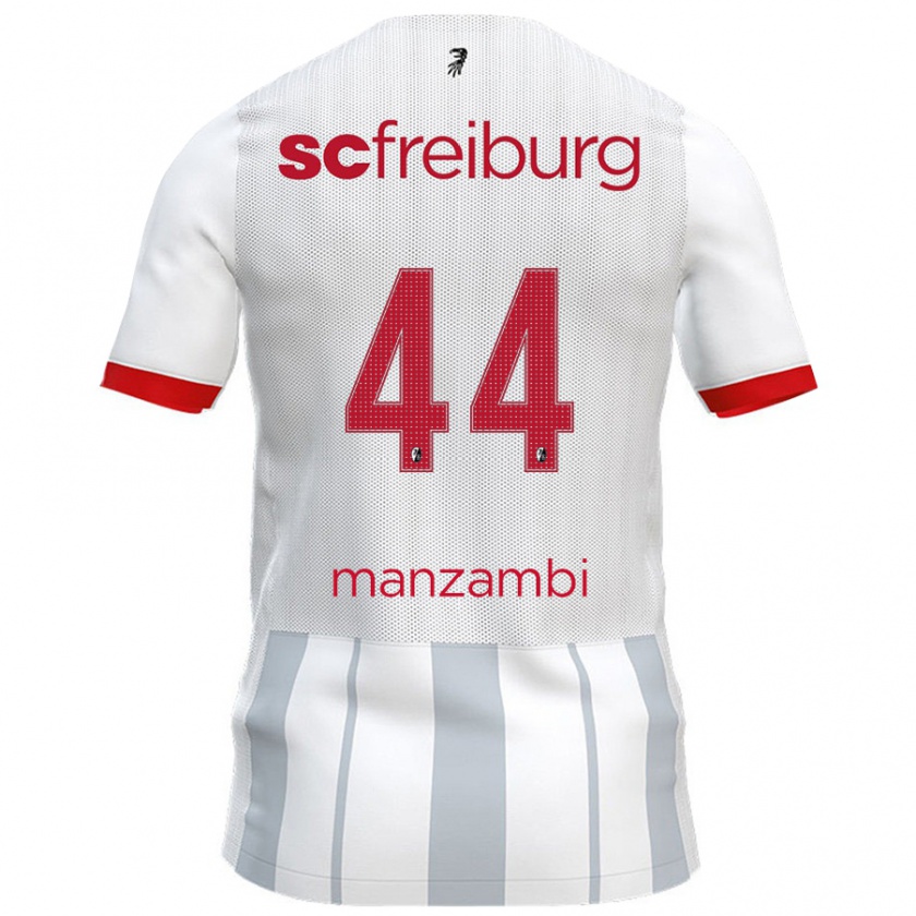 Kandiny Gyermek Johan Manzambi #44 Fehér Szürke Idegenbeli Jersey 2024/25 Mez Póló Ing