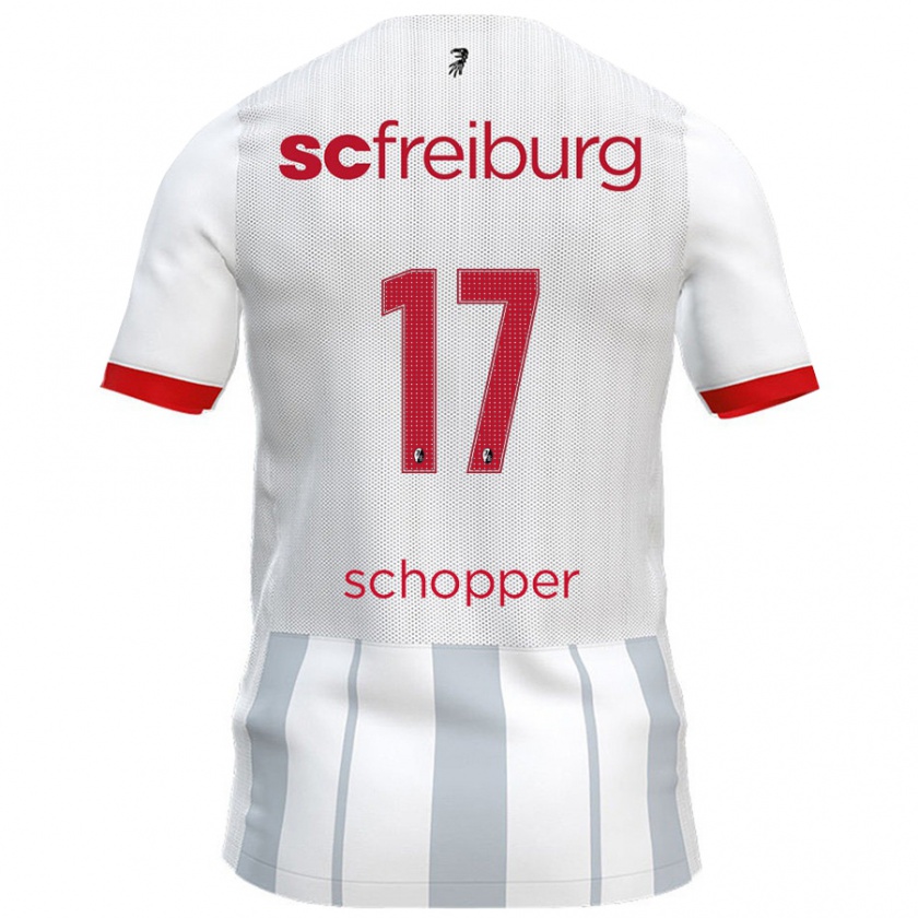 Kandiny Gyermek David Schopper #17 Fehér Szürke Idegenbeli Jersey 2024/25 Mez Póló Ing