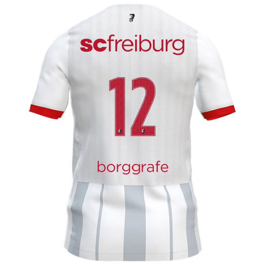 Kandiny Gyermek Rafaela Borggräfe #12 Fehér Szürke Idegenbeli Jersey 2024/25 Mez Póló Ing