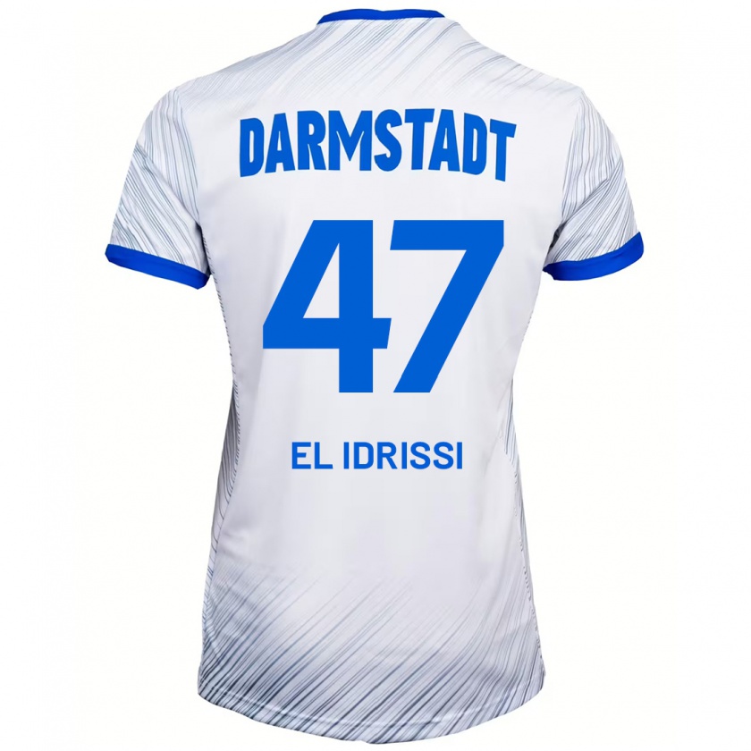 Kandiny Gyermek Othmane El Idrissi #47 Fehér Kék Idegenbeli Jersey 2024/25 Mez Póló Ing