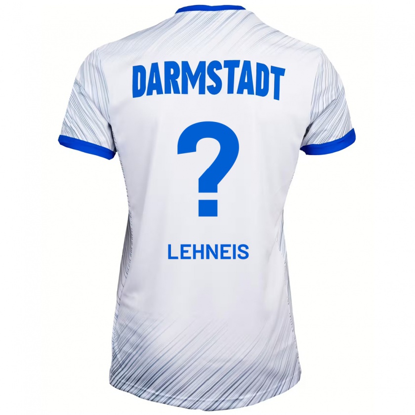 Kandiny Gyermek Daniel Lehneis #0 Fehér Kék Idegenbeli Jersey 2024/25 Mez Póló Ing