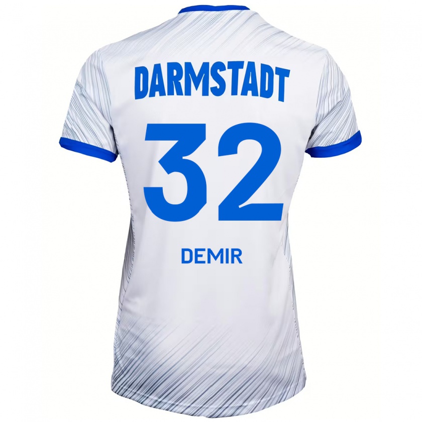 Kandiny Gyermek Lean Demir #32 Fehér Kék Idegenbeli Jersey 2024/25 Mez Póló Ing