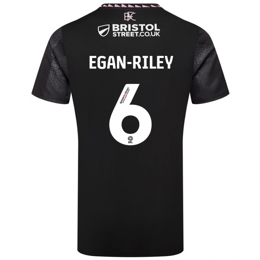 Kandiny Gyermek Cj Egan-Riley #6 Fekete Idegenbeli Jersey 2024/25 Mez Póló Ing