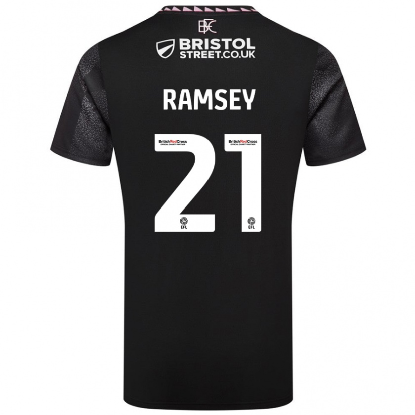 Kandiny Gyermek Aaron Ramsey #21 Fekete Idegenbeli Jersey 2024/25 Mez Póló Ing