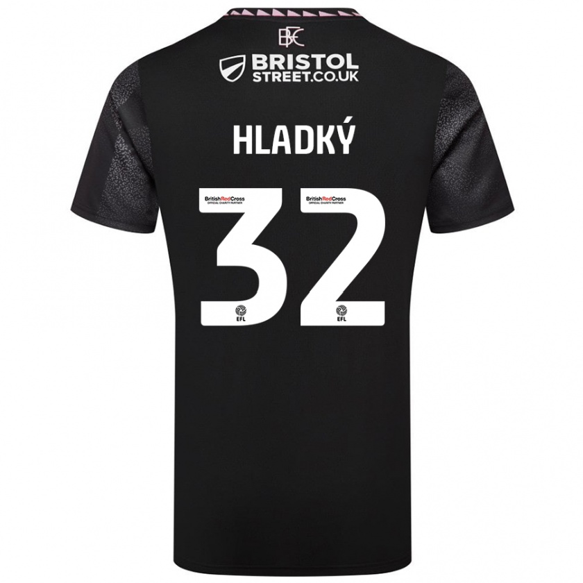 Kandiny Gyermek Vaclav Hladky #32 Fekete Idegenbeli Jersey 2024/25 Mez Póló Ing