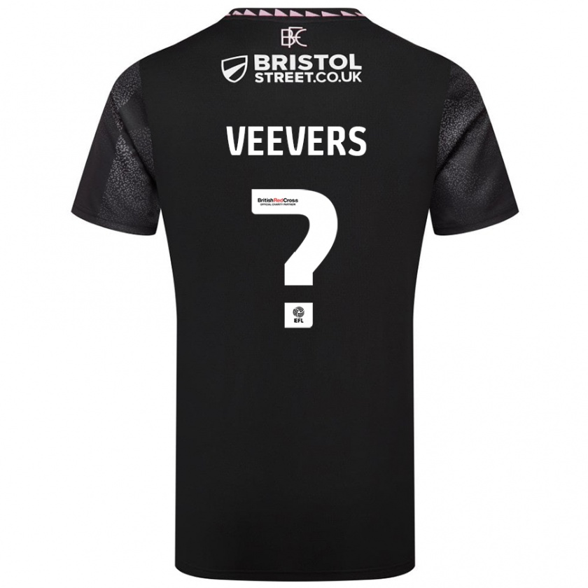 Kandiny Gyermek Charlie Veevers #0 Fekete Idegenbeli Jersey 2024/25 Mez Póló Ing