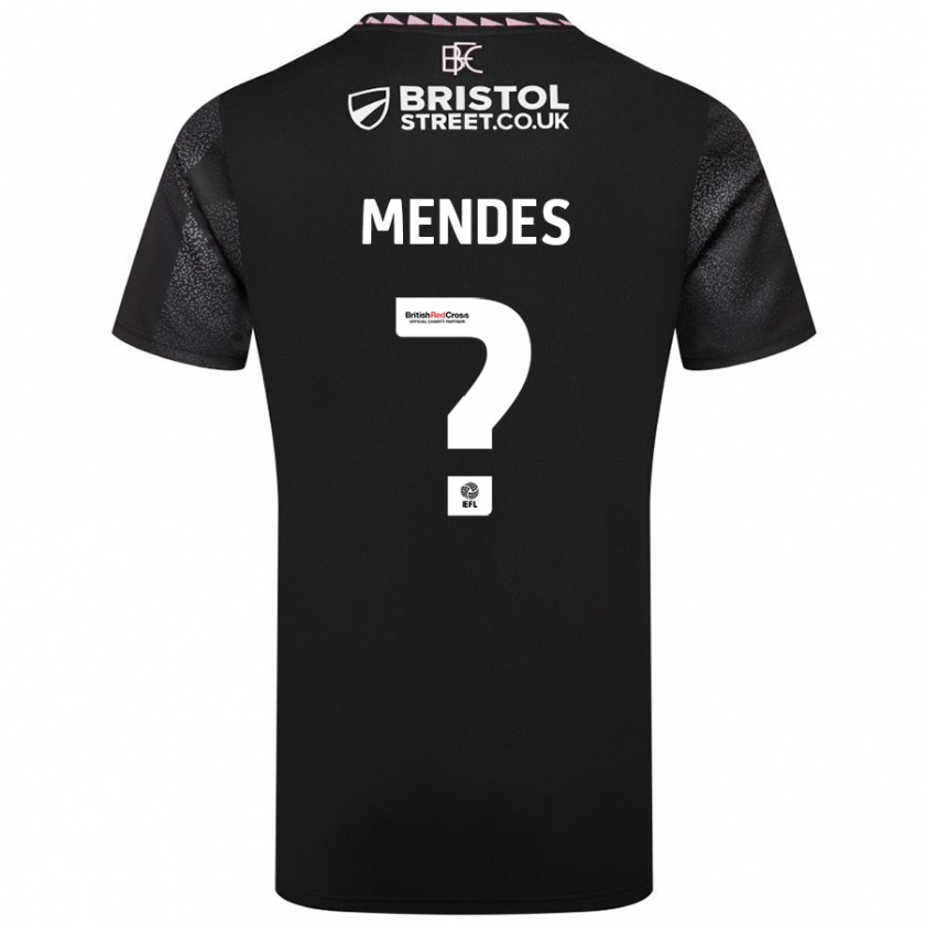 Kandiny Gyermek João Mendes #0 Fekete Idegenbeli Jersey 2024/25 Mez Póló Ing