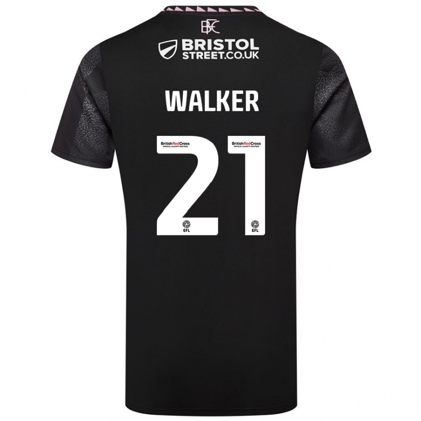 Kandiny Gyermek Claudia Walker #21 Fekete Idegenbeli Jersey 2024/25 Mez Póló Ing