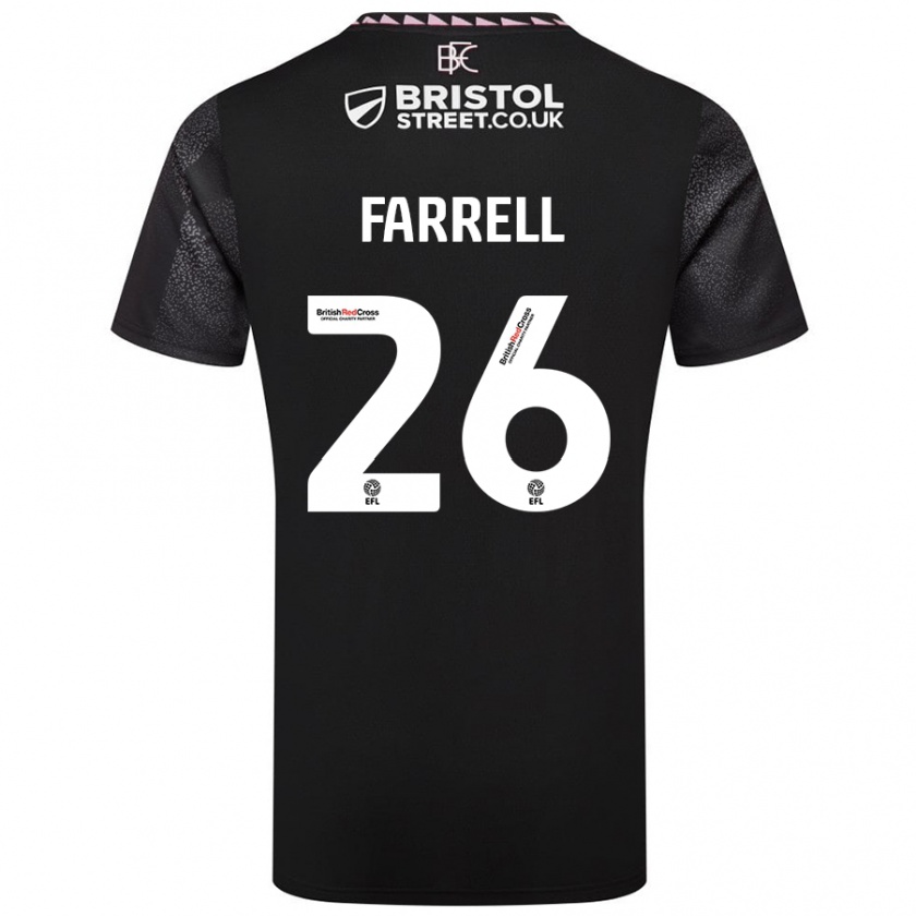 Kandiny Gyermek Lucy Farrell #26 Fekete Idegenbeli Jersey 2024/25 Mez Póló Ing