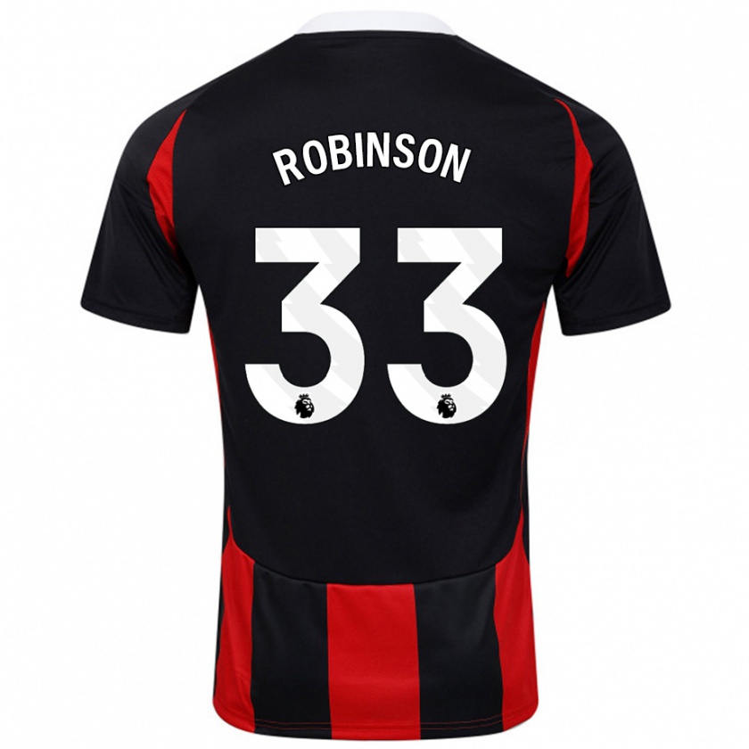 Kandiny Gyermek Antonee Robinson #33 Fekete Piros Idegenbeli Jersey 2024/25 Mez Póló Ing