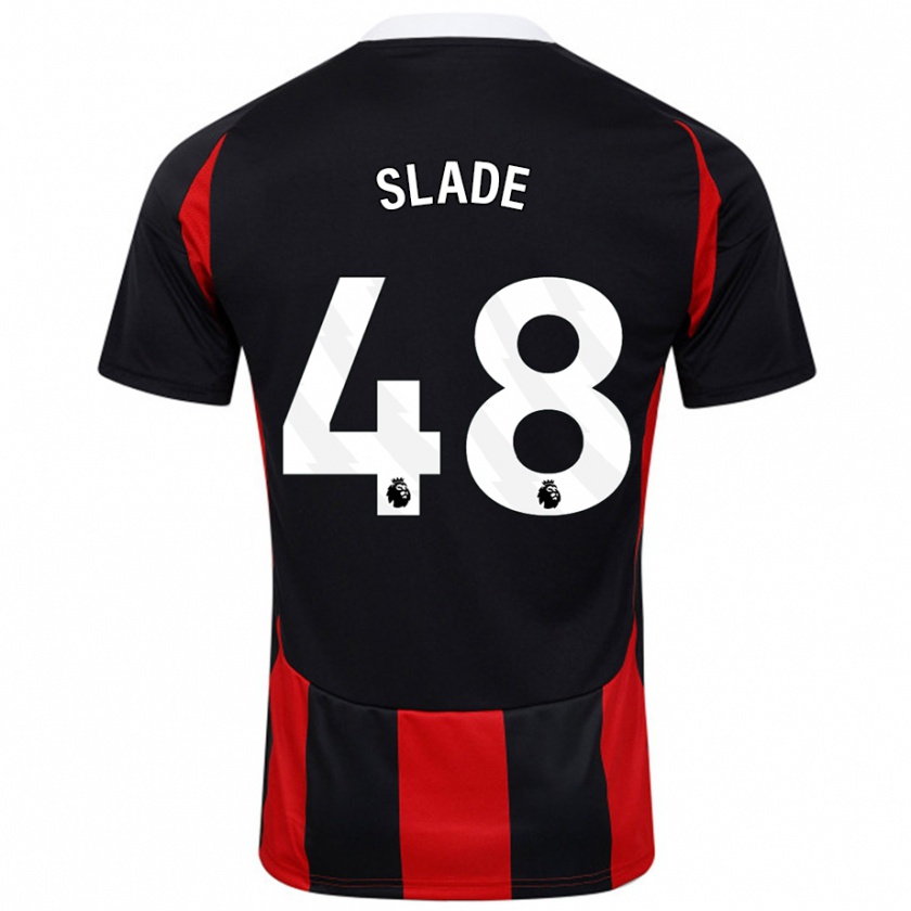 Kandiny Gyermek Bradley Slade #48 Fekete Piros Idegenbeli Jersey 2024/25 Mez Póló Ing