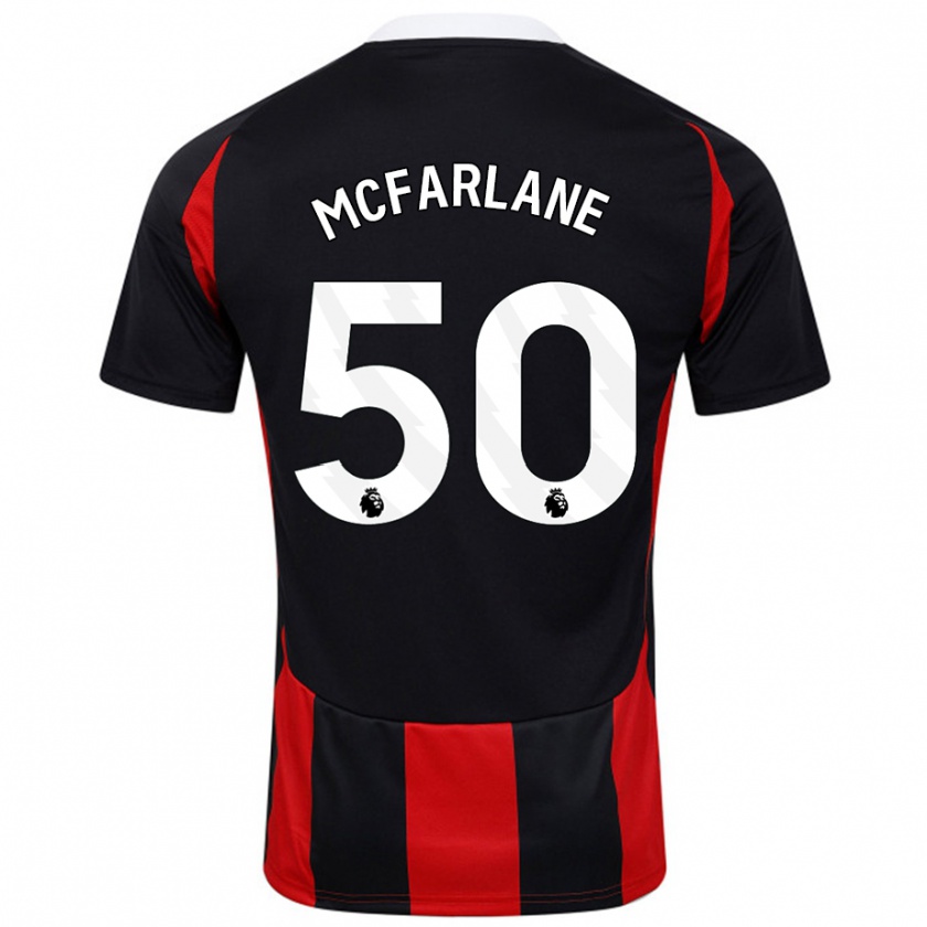 Kandiny Gyermek Callum Mcfarlane #50 Fekete Piros Idegenbeli Jersey 2024/25 Mez Póló Ing