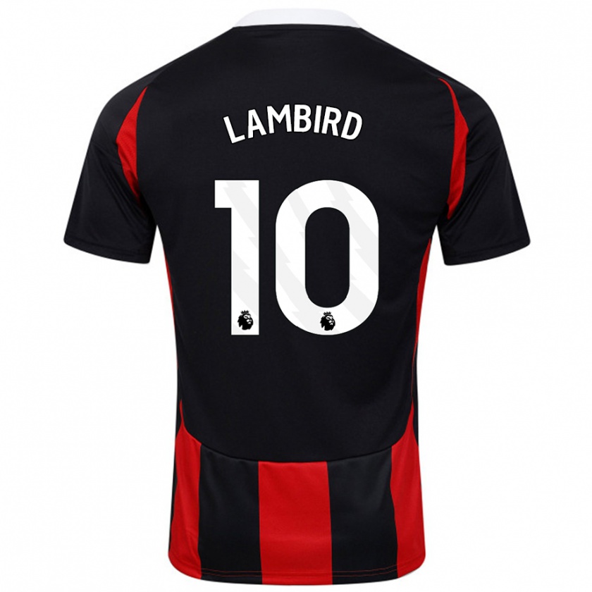 Kandiny Gyermek Lilly Lambird #10 Fekete Piros Idegenbeli Jersey 2024/25 Mez Póló Ing