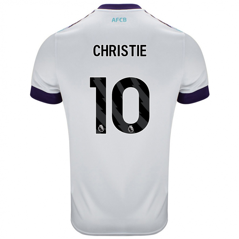 Kandiny Gyermek Ryan Christie #10 Fehér Zöld Lila Idegenbeli Jersey 2024/25 Mez Póló Ing