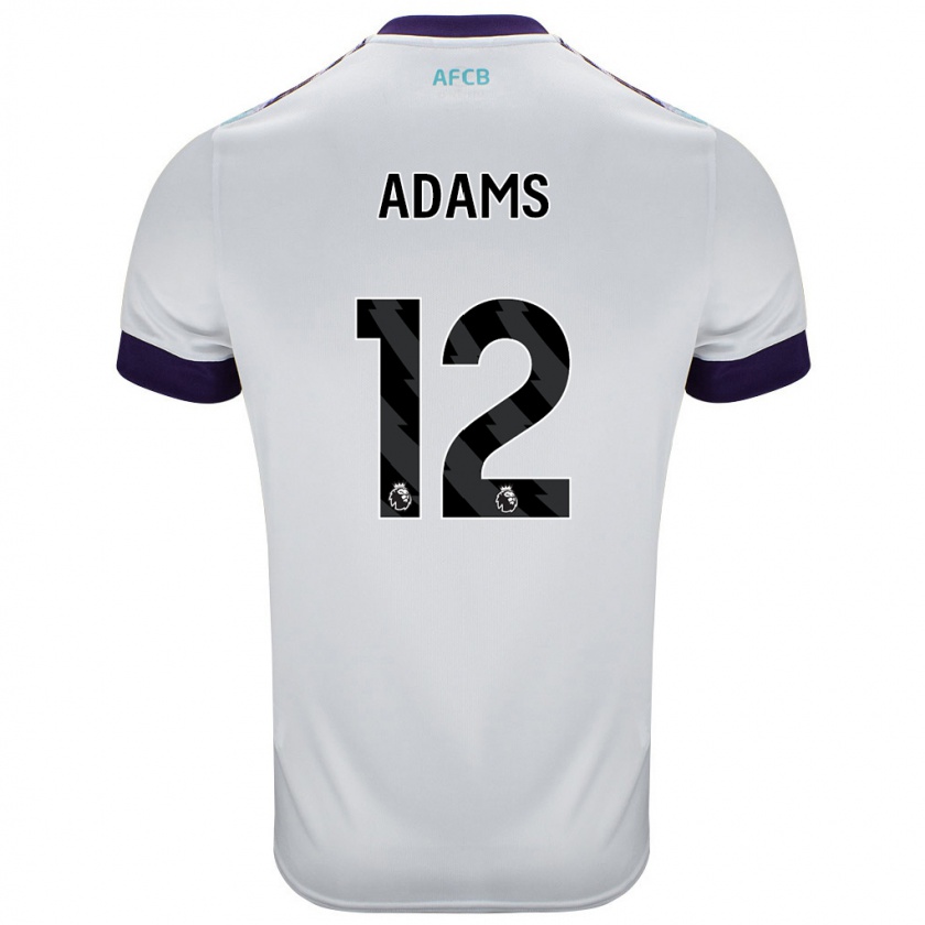 Kandiny Gyermek Tyler Adams #12 Fehér Zöld Lila Idegenbeli Jersey 2024/25 Mez Póló Ing