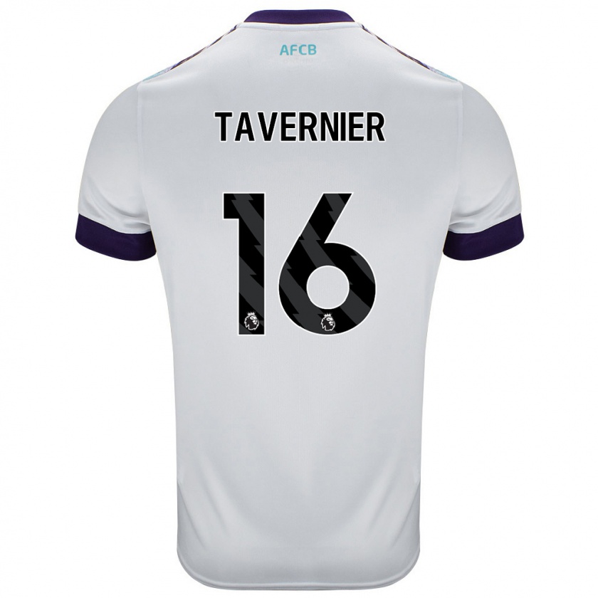 Kandiny Gyermek Marcus Tavernier #16 Fehér Zöld Lila Idegenbeli Jersey 2024/25 Mez Póló Ing