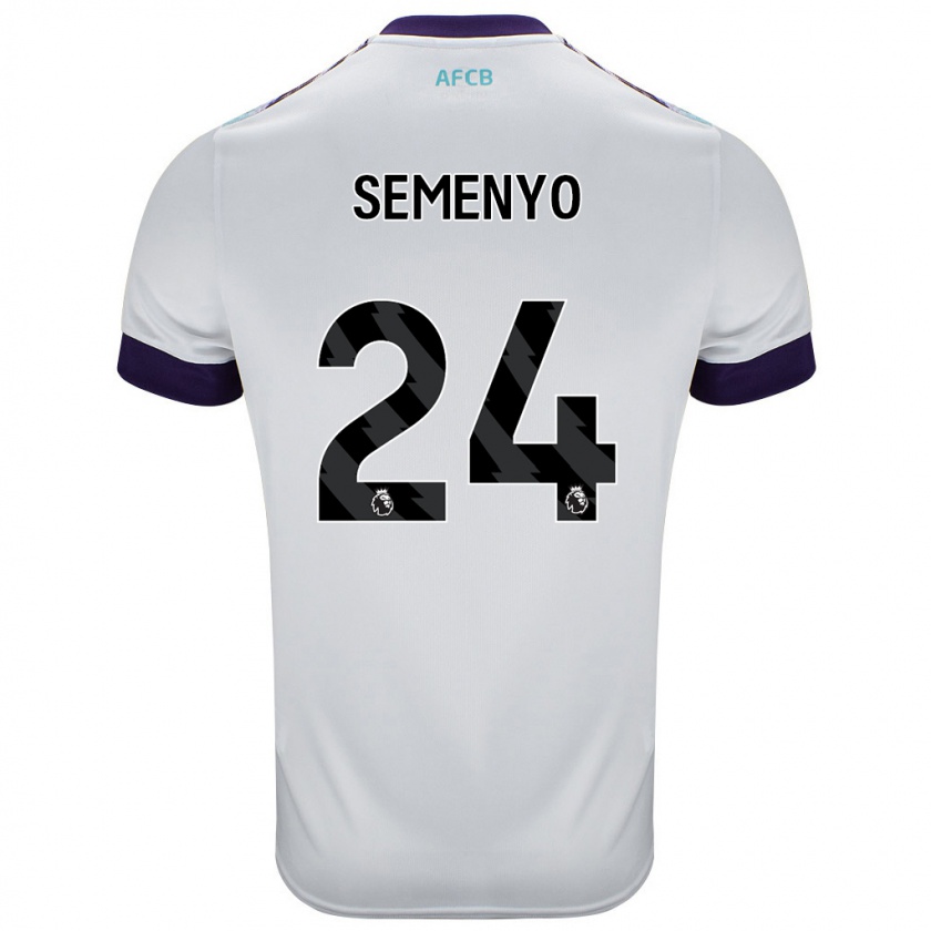 Kandiny Gyermek Antoine Semenyo #24 Fehér Zöld Lila Idegenbeli Jersey 2024/25 Mez Póló Ing