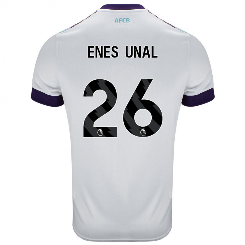 Kandiny Gyermek Enes Ünal #26 Fehér Zöld Lila Idegenbeli Jersey 2024/25 Mez Póló Ing