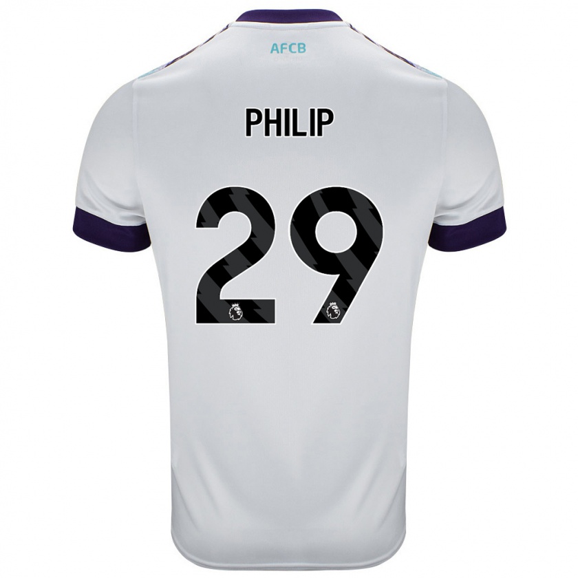 Kandiny Gyermek Philip Billing #29 Fehér Zöld Lila Idegenbeli Jersey 2024/25 Mez Póló Ing