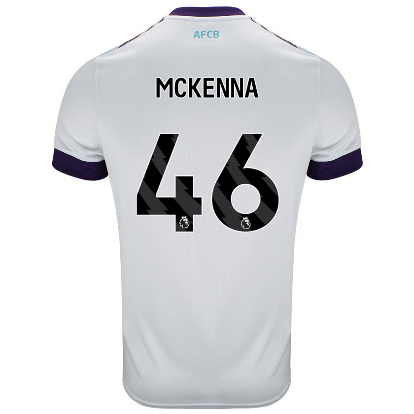 Kandiny Gyermek Callan Mckenna #46 Fehér Zöld Lila Idegenbeli Jersey 2024/25 Mez Póló Ing