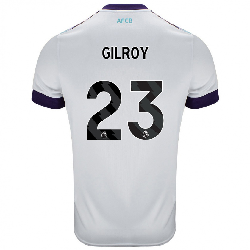 Kandiny Gyermek Chloe Gilroy #23 Fehér Zöld Lila Idegenbeli Jersey 2024/25 Mez Póló Ing