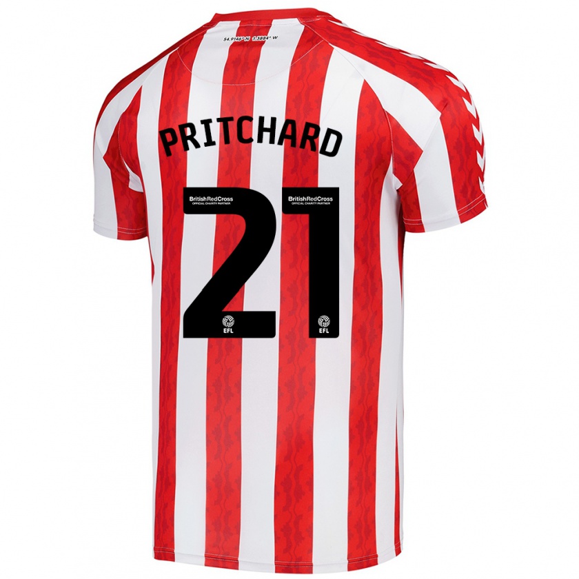 Kandiny Férfi Alex Pritchard #21 Piros Fehér Hazai Jersey 2024/25 Mez Póló Ing