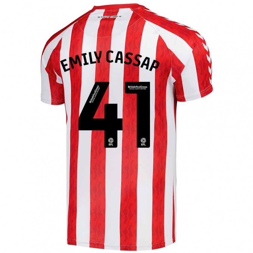 Kandiny Férfi Emily Cassap #41 Piros Fehér Hazai Jersey 2024/25 Mez Póló Ing