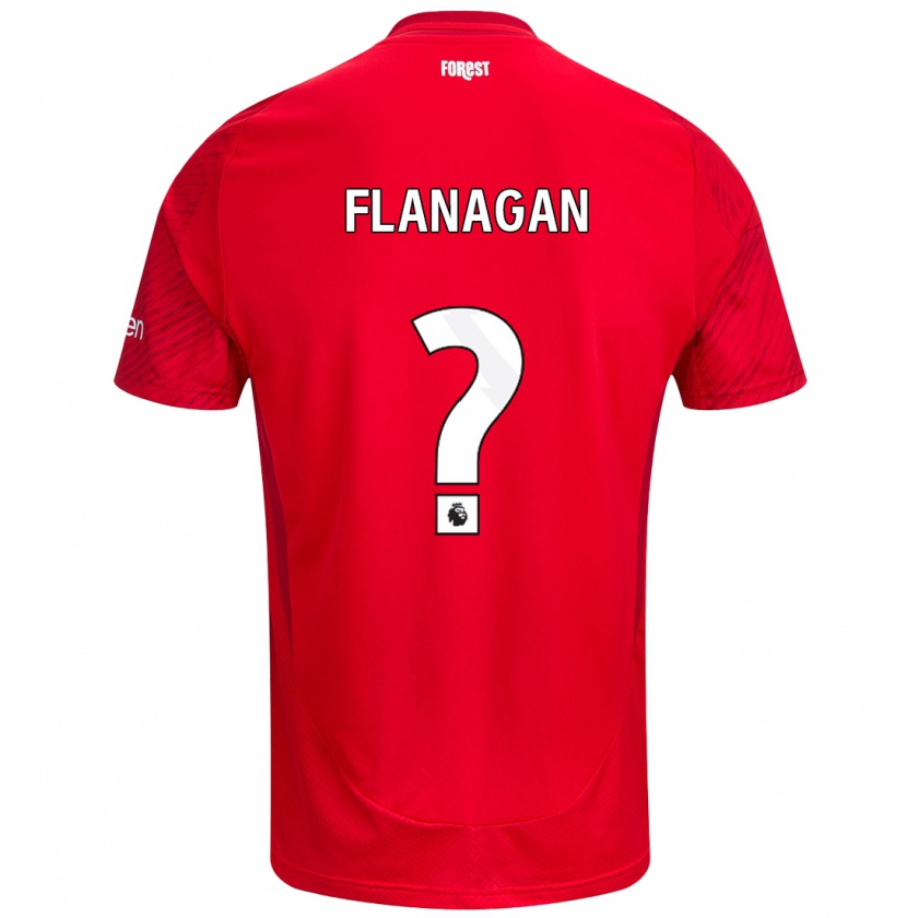 Kandiny Férfi Theo Flanagan #0 Piros Fehér Hazai Jersey 2024/25 Mez Póló Ing