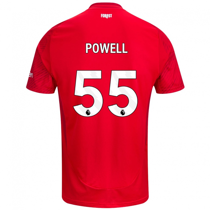 Kandiny Férfi Josh Powell #55 Piros Fehér Hazai Jersey 2024/25 Mez Póló Ing