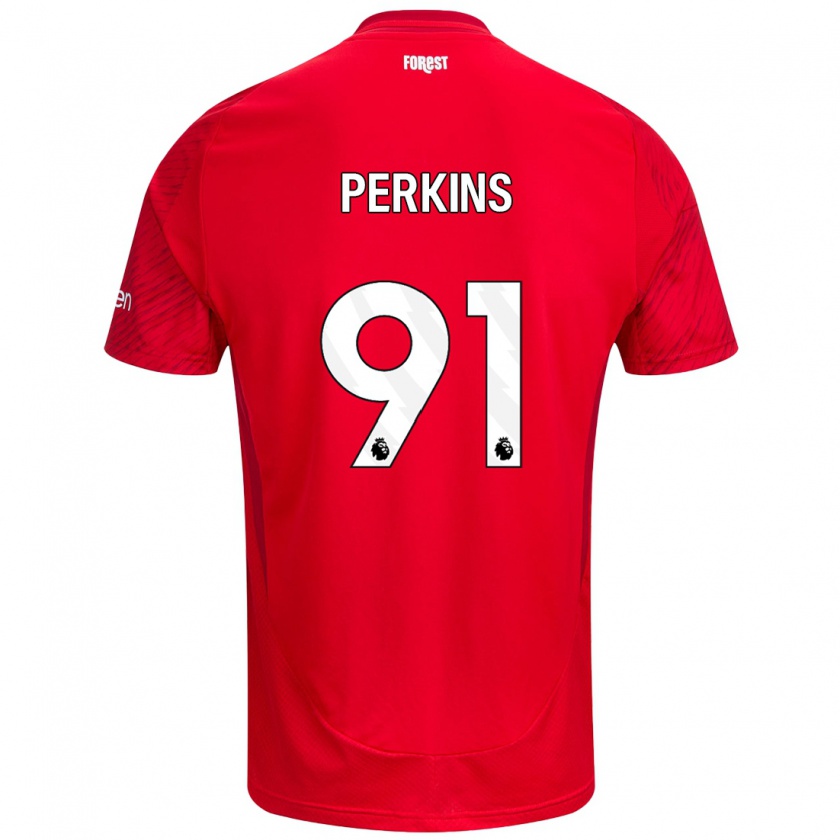 Kandiny Férfi Jack Perkins #91 Piros Fehér Hazai Jersey 2024/25 Mez Póló Ing