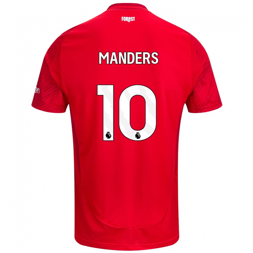 Kandiny Férfi Holly Manders #10 Piros Fehér Hazai Jersey 2024/25 Mez Póló Ing