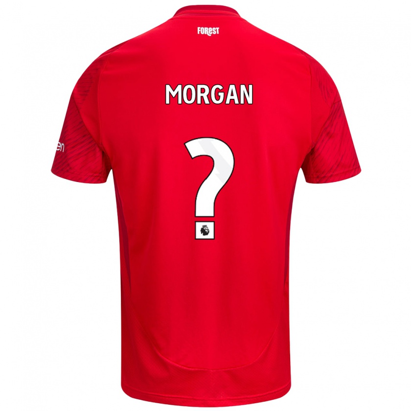 Kandiny Férfi Elijah Morgan #0 Piros Fehér Hazai Jersey 2024/25 Mez Póló Ing