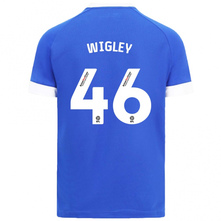 Kandiny Férfi Morgan Wigley #46 Égszínkék Hazai Jersey 2024/25 Mez Póló Ing