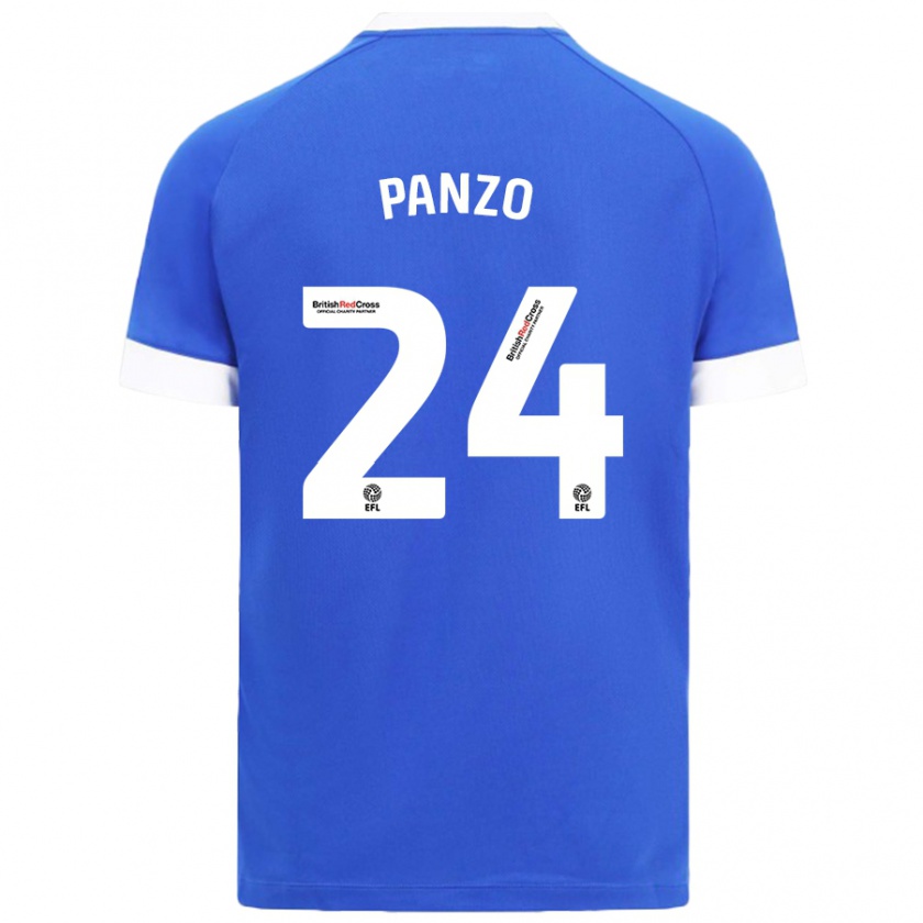 Kandiny Férfi Jonathan Panzo #24 Égszínkék Hazai Jersey 2024/25 Mez Póló Ing