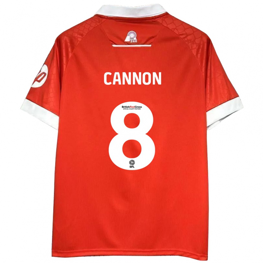 Kandiny Férfi Andy Cannon #8 Piros Fehér Hazai Jersey 2024/25 Mez Póló Ing